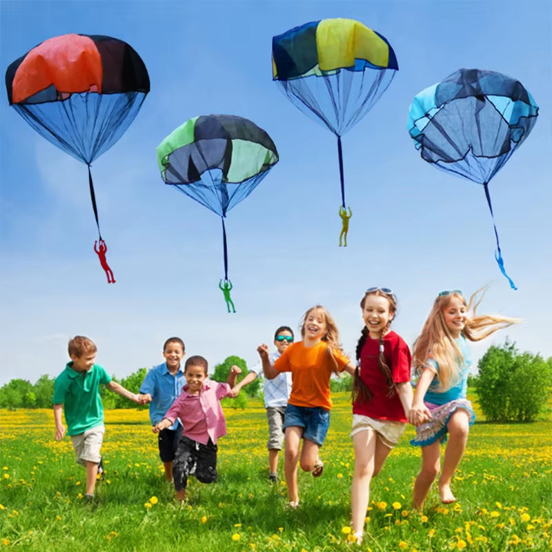 1-3Sets Hand Throwing Parachute Kids Outdoor Funny Toys Game Play Toys for Children Fly Parachute Sport with Mini Soldier